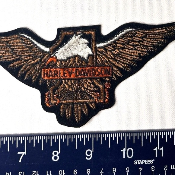 Authentic Rare, Vintage #1 Brown Eagle Wings Harley-Davidson Patch / Emblem Md m - Picture 1 of 2